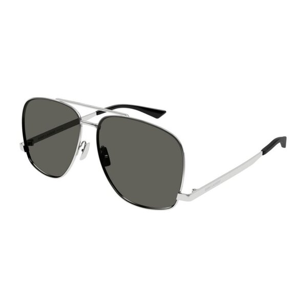NEW SL653 LEON 001 SAINT LAURENT SUNGLASSES WOMEN AVIATOR SILVER EYEWEAR - Picture 2 of 4